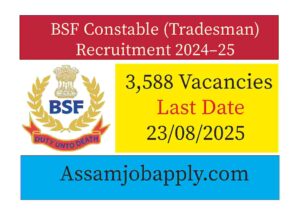 Read more about the article BSF Constable (Tradesman) Recruitment 2024–25: 3,588 Vacancies for Male & Female Candidates – Apply Online Now!