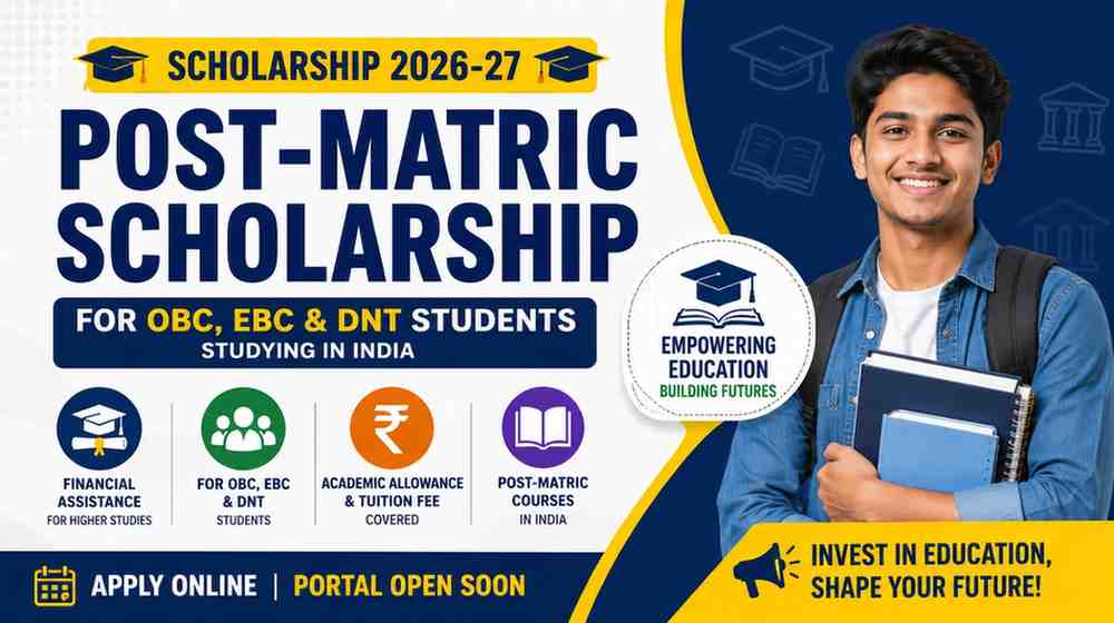 You are currently viewing Post-Matric Scholarship for OBC, EBC & DNT Students – 2026