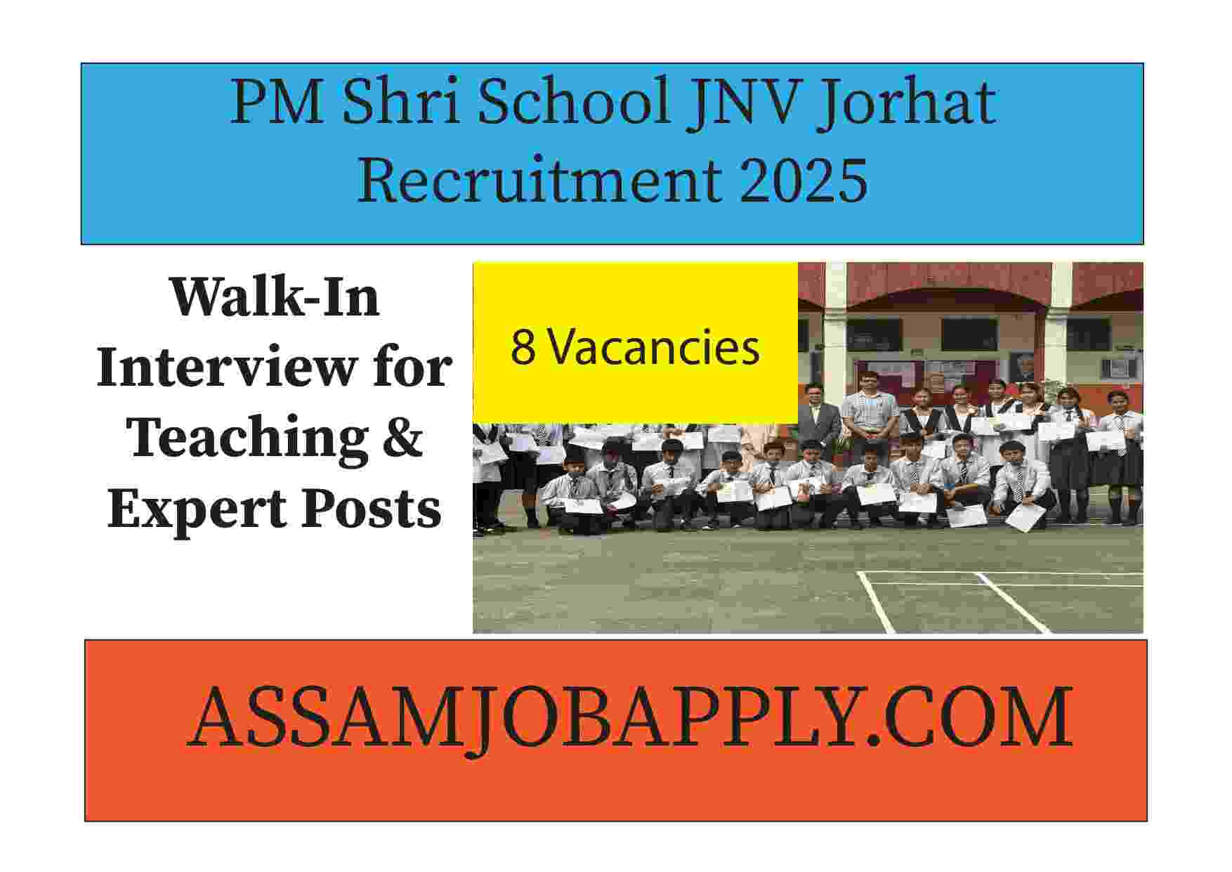 You are currently viewing PM Shri School Jawahar Navodaya Vidyalaya Jorhat Recruitment 2025 – Walk-In Interview for Teaching & Expert Posts