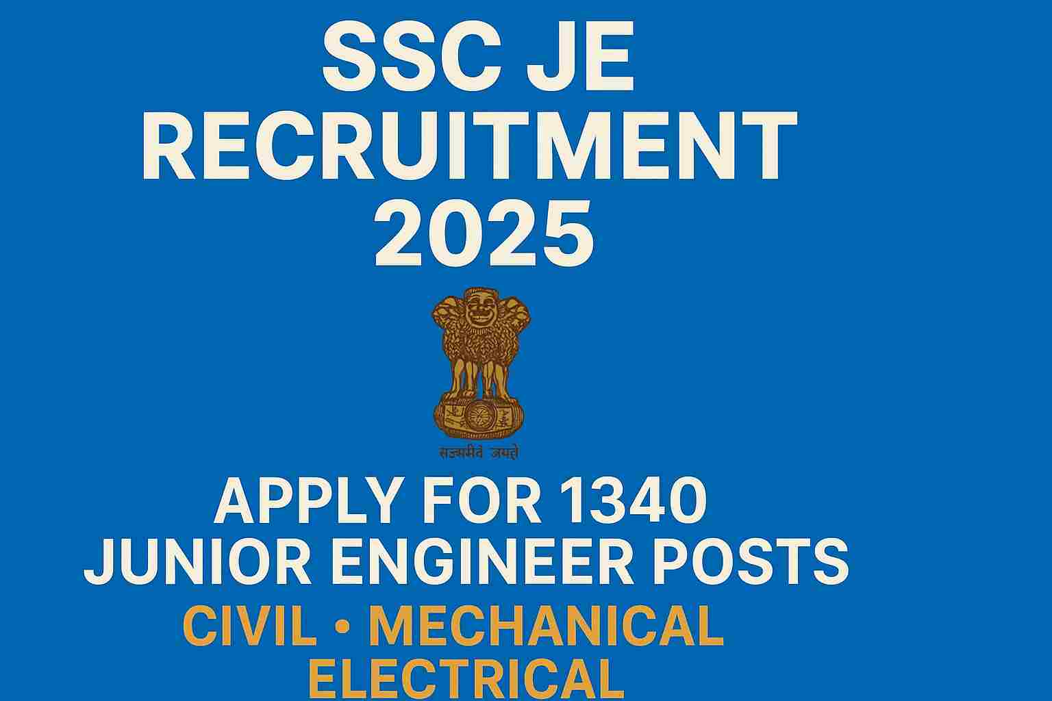 Read more about the article SSC JE Recruitment 2025 – Apply Now for 1340 Vacancies in Civil, Mechanical & Electrical Engineering