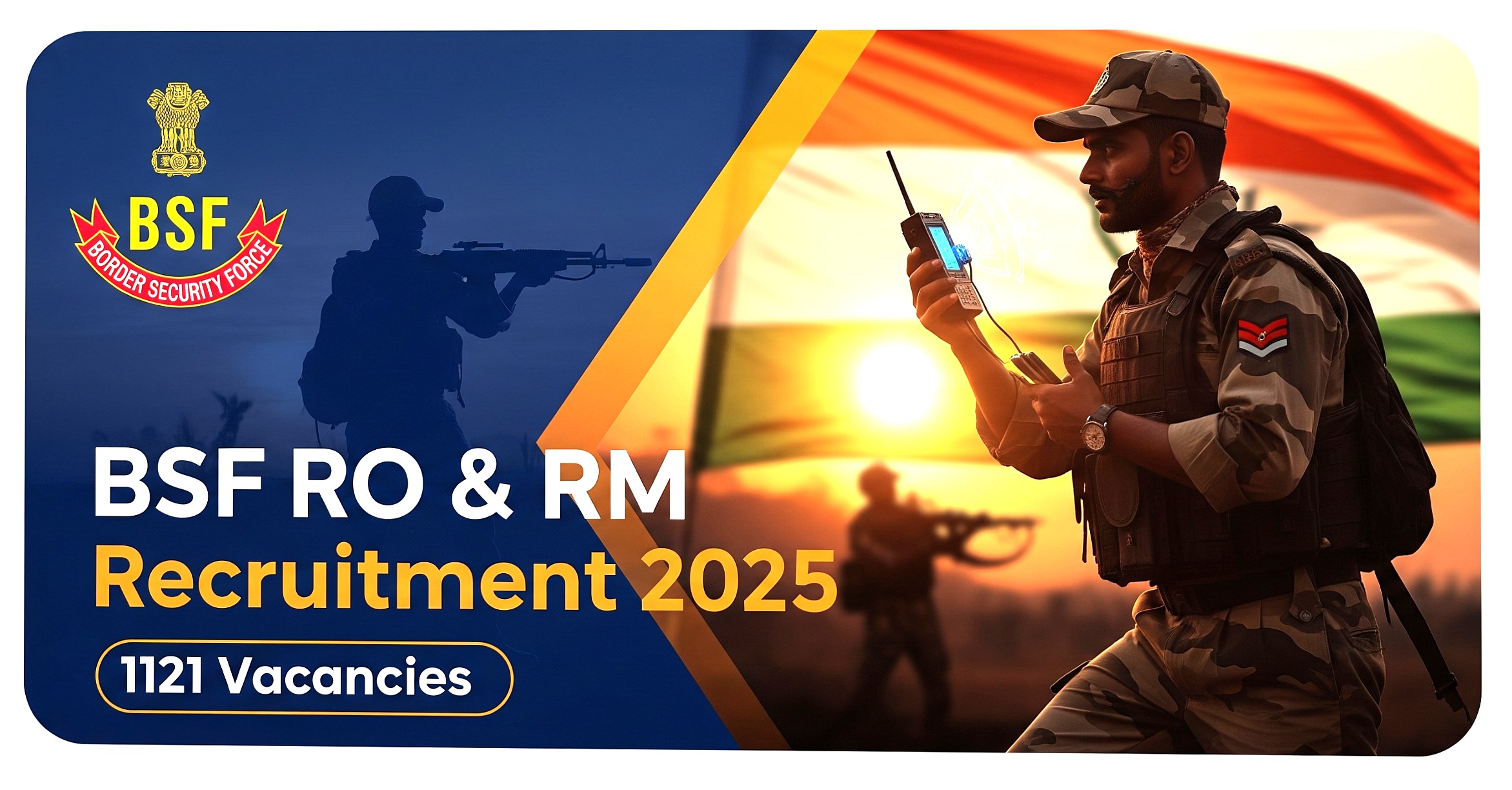 BSF RO & RM Recruitment 2025: Apply Online for 1121 Vacancies