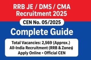Read more about the article RRB JE Recruitment 2025 – Apply Online for 2569 Posts (CEN 05/2025)