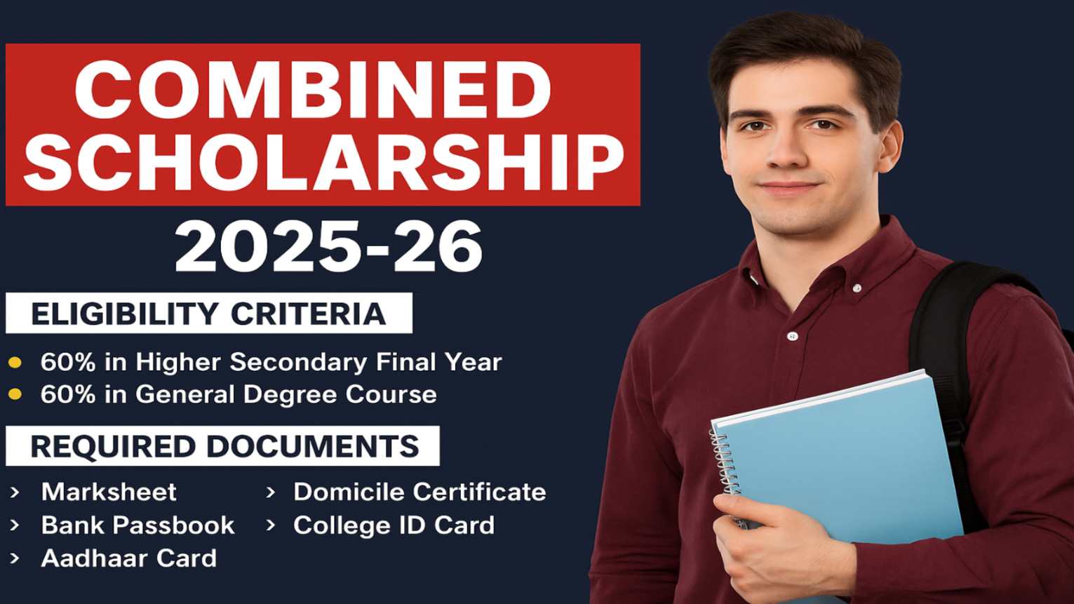 Read more about the article Combined Merit Scholarship 2025-26 — Assam Govt Degree & Master Scholarship