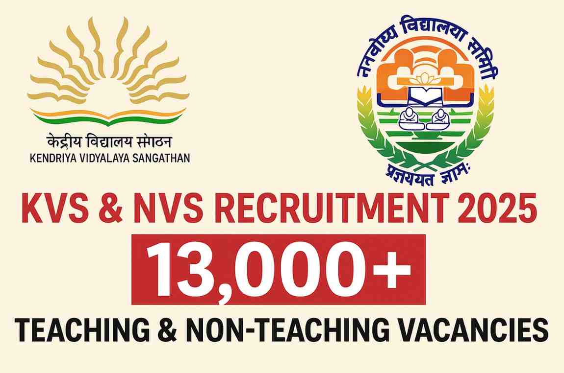 Read more about the article KVS & NVS Recruitment 2025 – 13,000+ Teaching & Non-Teaching Vacancies (Notification 01/2025)