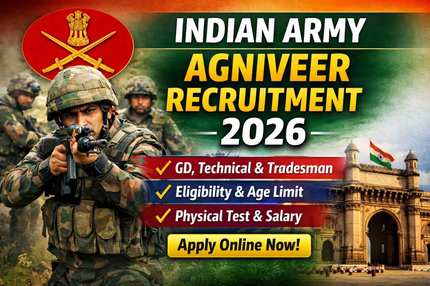 Read more about the article Indian Army Recruitment 2026 – Agniveer Online Apply