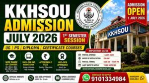KKHSOU Admission July 2026 – 1st Semester Online Application Open | Apply Now