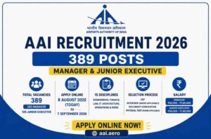 AAI Recruitment 2026: 389 Posts — Application Opens Today, Apply Online