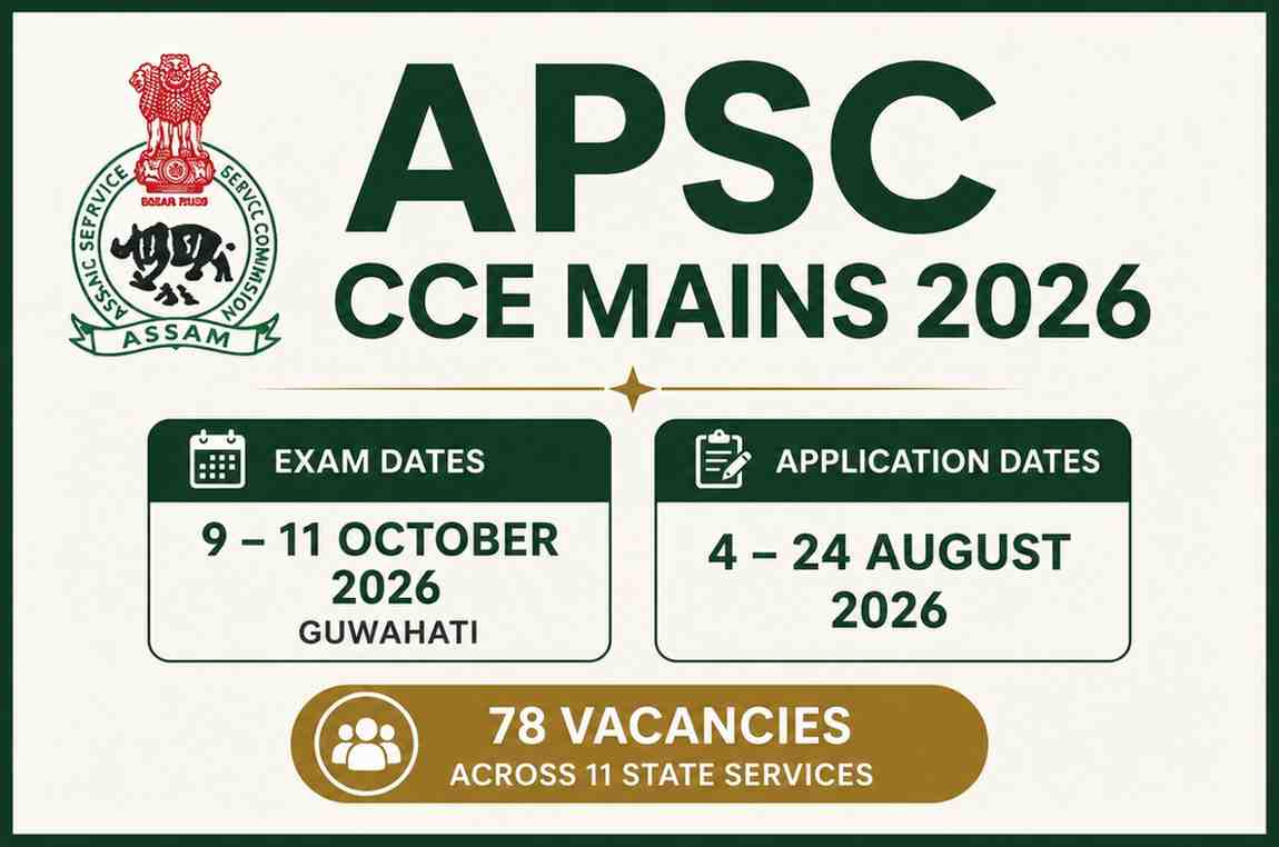 Read more about the article APSC CCE Mains 2026: Exam Dates, Application Form, Syllabus & Pattern