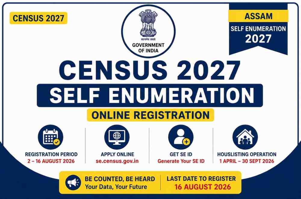 You are currently viewing Census 2027 Self Enumeration Assam – Online Registration, Last Date 16 August