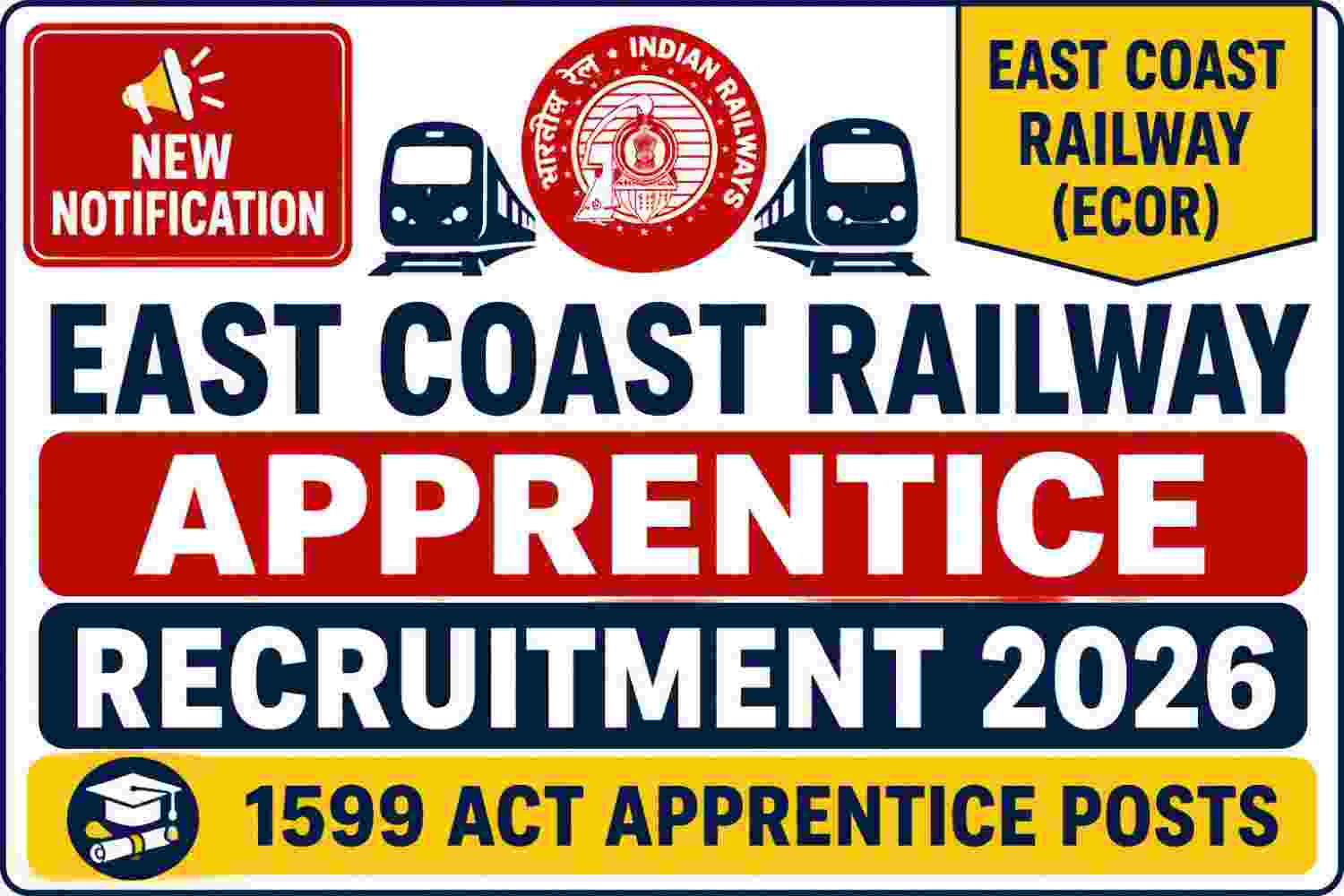 Read more about the article East Coast Railway Apprentice Recruitment 2026 – 1599 Posts, Apply Online