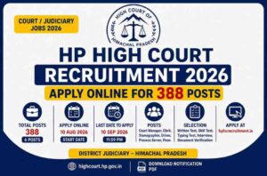 HP High Court Recruitment 2026: Apply Online for 388 Posts
