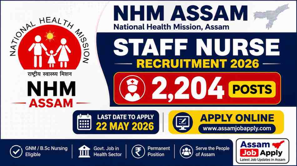 You are currently viewing NHM Assam Staff Nurse Recruitment 2026 – 2,204 Posts, Apply Online for GNM/B.Sc Nursing Candidates