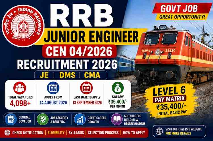 You are currently viewing RRB Junior Engineer (CEN 04/2026) Recruitment 2026