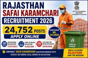 Rajasthan Safai Karamchari Recruitment 2026: 24752 Posts, Apply Online
