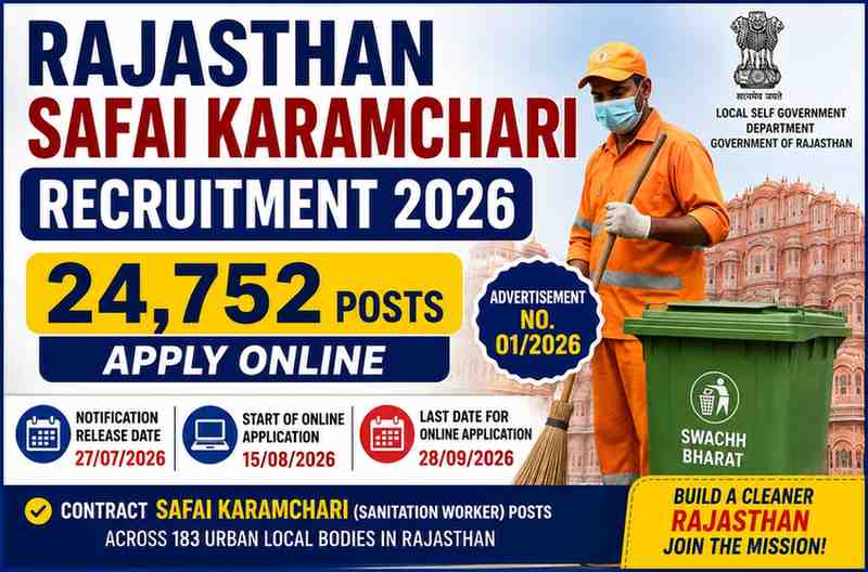 You are currently viewing Rajasthan Safai Karamchari Recruitment 2026: 24752 Posts, Apply Online
