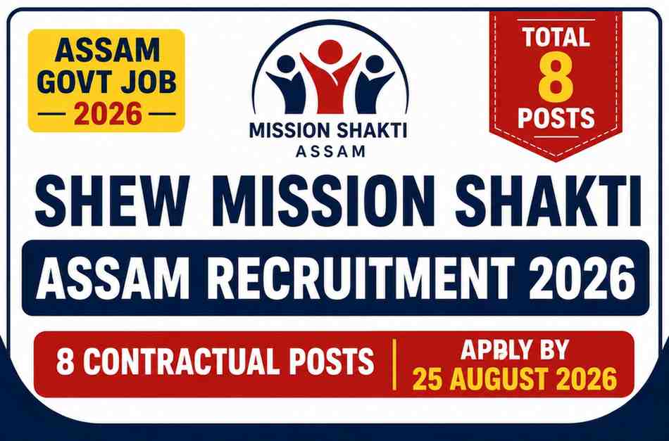 You are currently viewing SHEW Mission Shakti Assam Recruitment 2026 – 8 Posts, Apply by 25 August